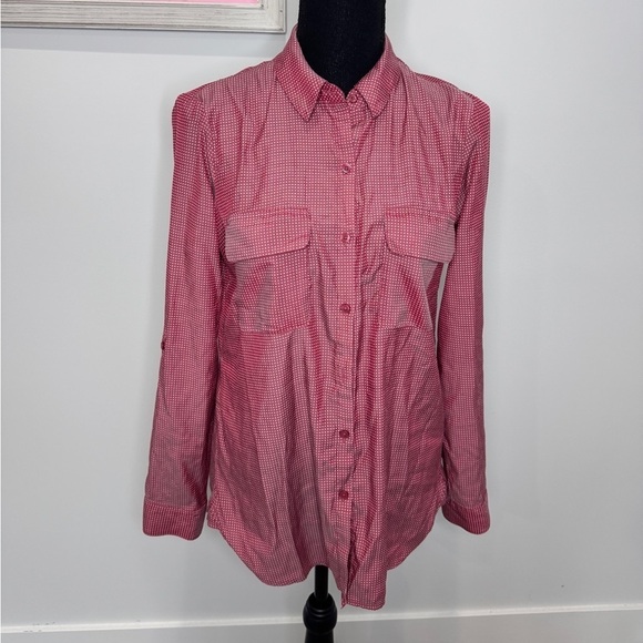 Express Polka Dot Red White Women’s Button Up (S) - Picture 2 of 7